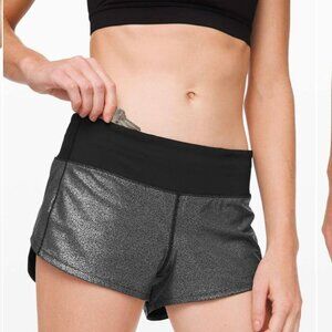 Lululemon Lululemon Speed Up Short *2.5" FoilLuminosity Foil Black Silver 6